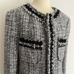 Cold water Creek size 8 Elegant Black and Gray Women's Tweed Jacket